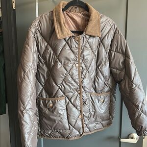 Quilted Jacket with Tan Collar